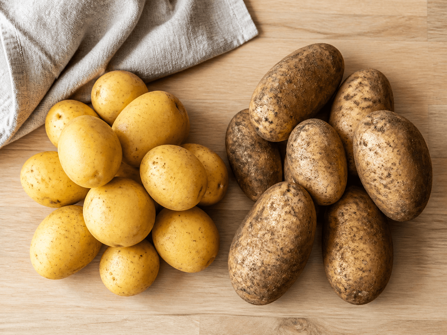 Yukon Gold and Russet potatoes used for the best mashed potatoes recipe